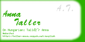 anna taller business card